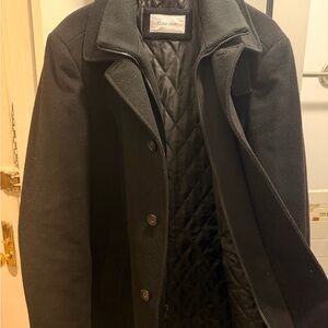 Calvin Klein Men's Black Trench Coat 44L
